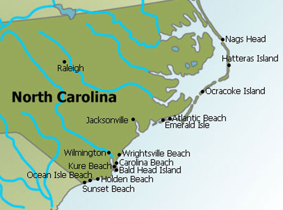 North Carolina Map Of Beaches Credit Nc Beach Map Sandhills Sentinel
