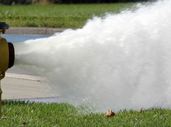 fire department begin flushing testing hydrants