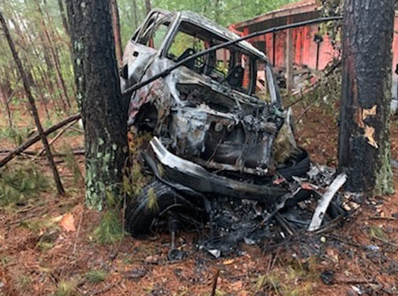 Driver flees fiery crash