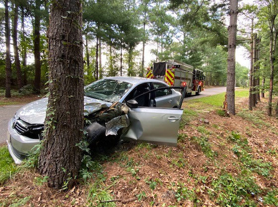 Emergency crews were called to a single-vehicle accident Thursday. 