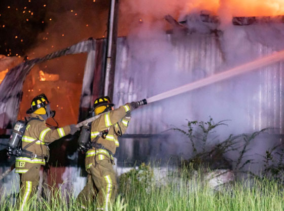 Vacant mobile home destroyed by fire