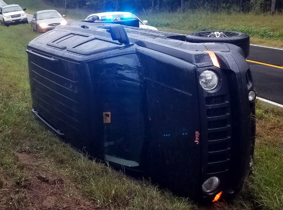 Driver escapes rollover with no injuries