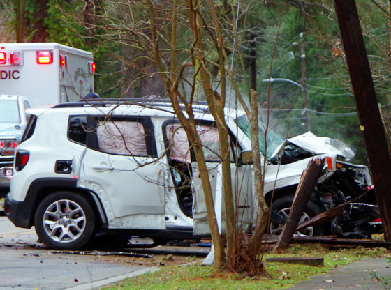 Two-vehicle accident takes out two power poles in Aberdeen