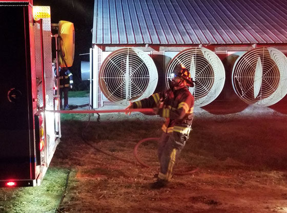 The quick response from local firefighters saved thousands of chickens from a fire Sunday.