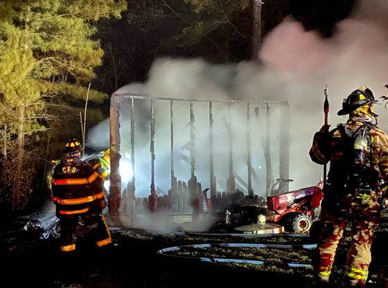 Fire destroys shed in Carthage