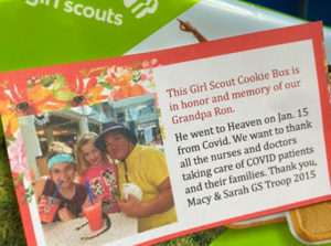 Girl Scout sisters raise money for nurses honor grandfather died COVID-19