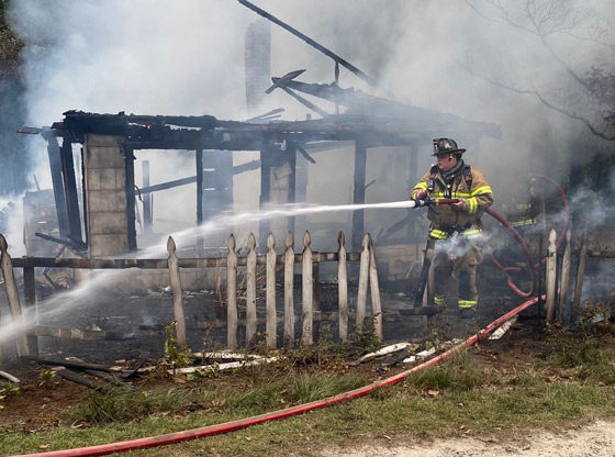 Fire devours abandoned home