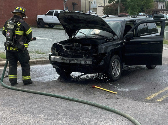Car catches fire in Carthage
