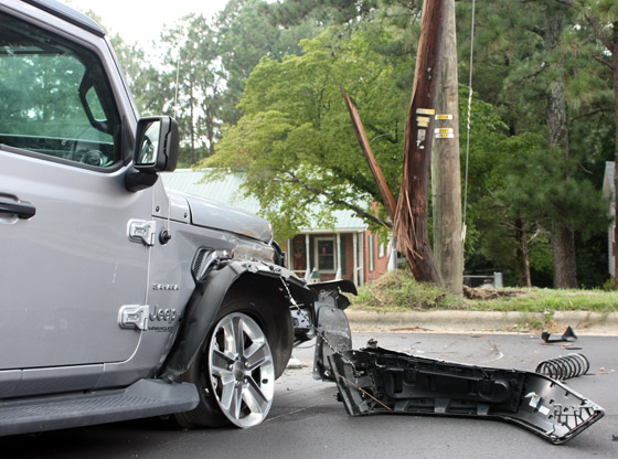Residents left without power after car crashes into power pole