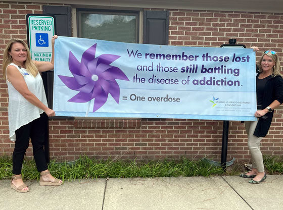 Purple pinwheels commemorate overdose awareness day