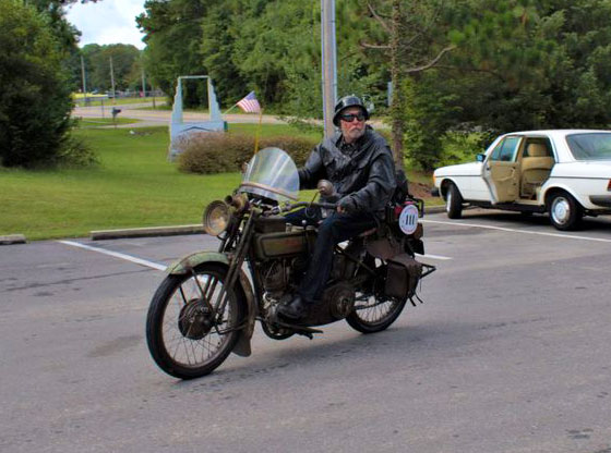 70 antique Harleys, Indians, Hendersons and Nortons stop in Pinehurst N.C.