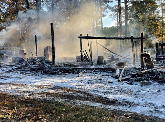 Campfire destroys shed and truck