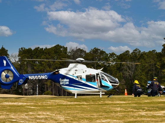 Construction worker airlifted to hospital