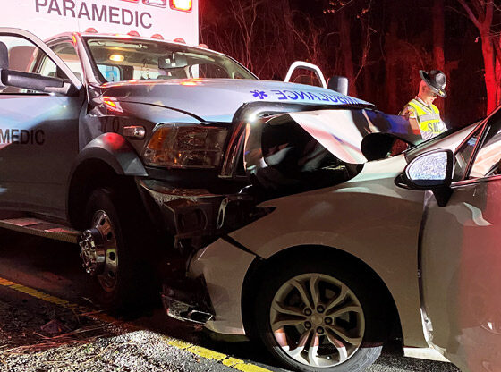 Ambulance involved in wrong-way crash