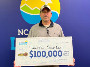 Southern Pines man needed a glass of water after seeing $100,000 win