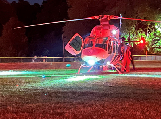 Man airlifted after single-car crash