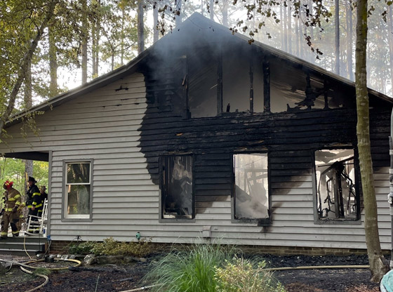 Cottage destroyed by a fire