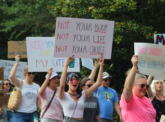 Pro-choice demonstrators take to the streets in Southern Pines