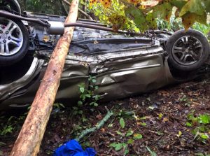 Crains Creek FD responds to overturned vehicle