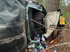 One airlifted in Sunday crash