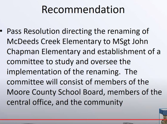 Board discusses renaming McDeeds Creek Elementary School