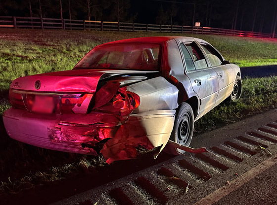 Driver crosses median and crashes into car