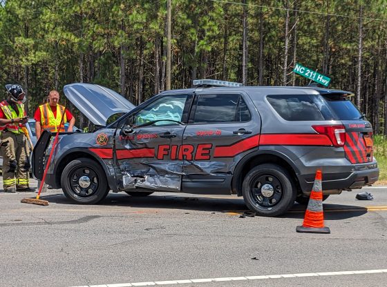 Eagle Springs fire vehicle involved in crash