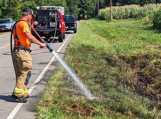 Firefighters' multitask training comes to play crash