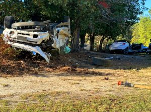 One airlifted after rollover crash