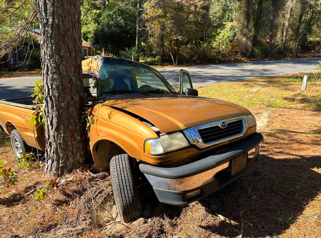 One person injured after truck crashes into tree - Sandhills Sentinel