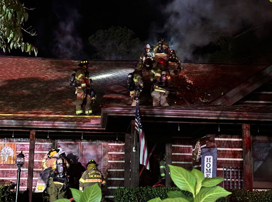 Homeowners safe after house fire on Halloween night