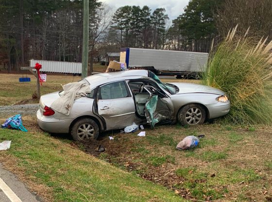 Driver airlifted after crashing into pole