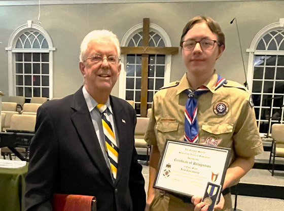 Castleberry awarded SAR Eagle Scout medal