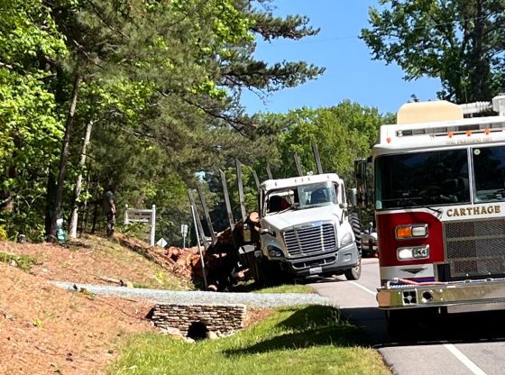Log truck loses load causing chaos in Carthage
