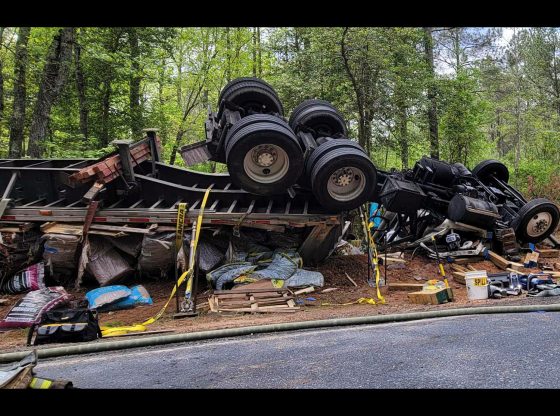 Trucker airlifted after semi overturns near Jackson Springs