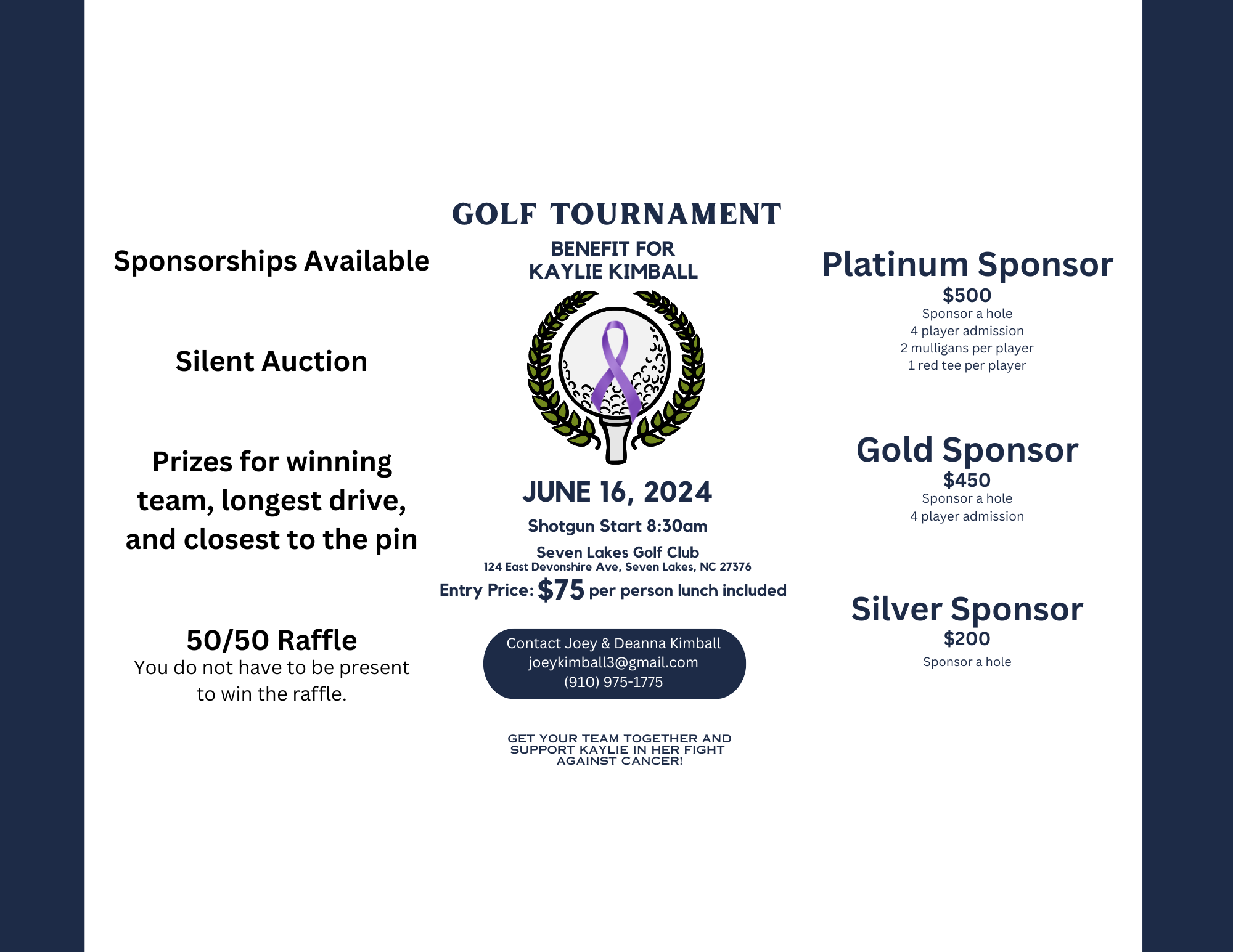 Golf Tournament: Benefit for Kaylie Kimball June 16