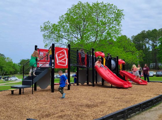 The Dewberry Express playground chugs into Cameron