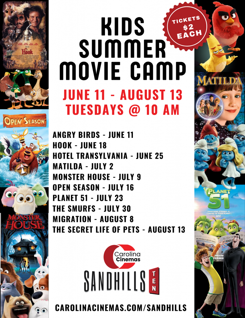 Carolina Cinemas: Kids Summer Movie Camp - June 11 through August 16