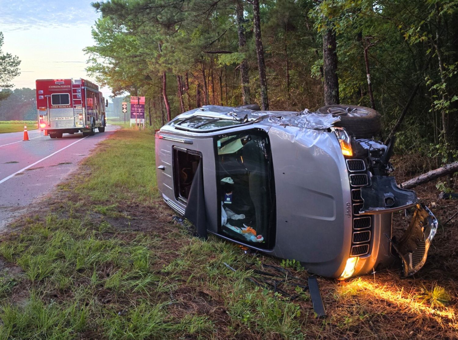 3 transported after car strikes tree, flips in Cameron Sandhills Sentinel