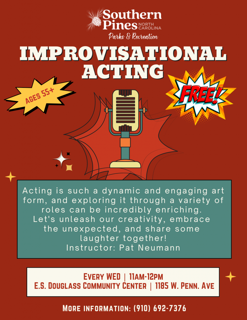 Improvisational acting for ages 55+ every Wednesday 