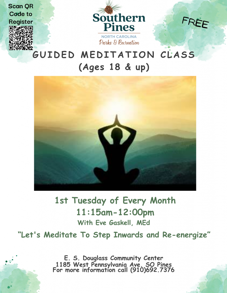 Guided meditation classes first Tuesday of every month