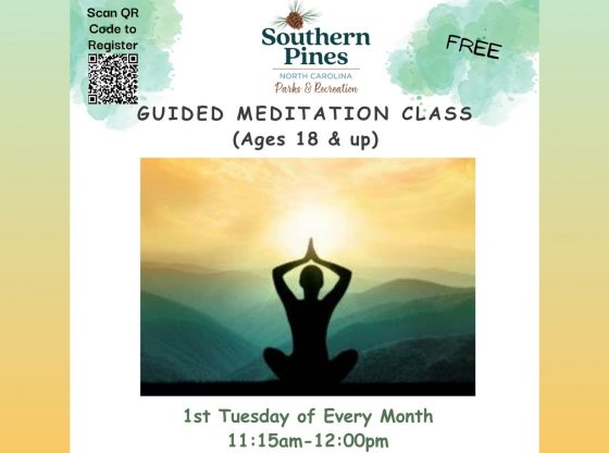 Guided meditation classes first Tuesday of every month