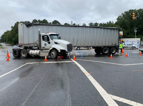 Pickup truck, 18 wheeler wreck causes delays at Robbins crossroads 