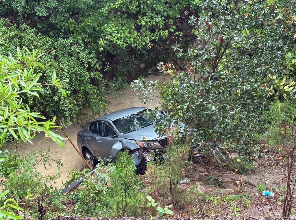 Car crashes into ravine during Helene - Sandhills Sentinel