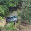 Car crashes into ravine during Helene