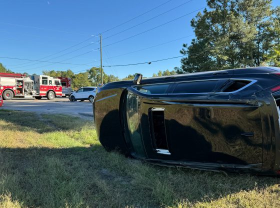 Car flips in two-vehicle crash near Woodlake