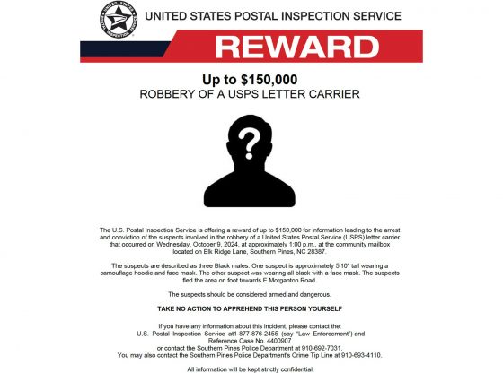 USPS offering reward in armed robbery of mail carrier in SP