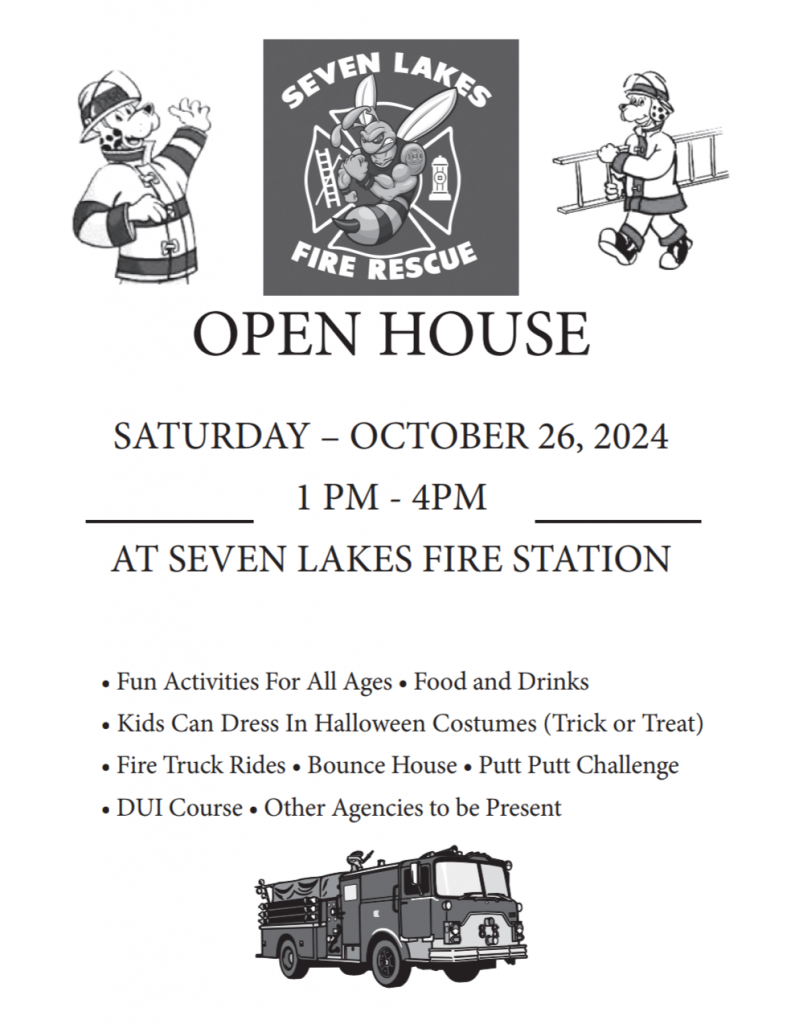 Seven Lakes Fire & Rescue open house - Oct. 26