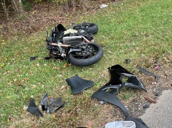 Motorcyclist airlifted after Robbins collision