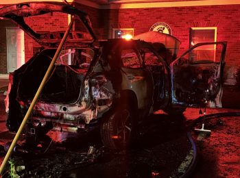 SUV catches fire at Pinehurst business